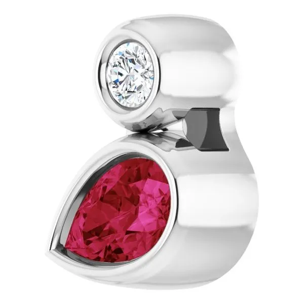 Bezel-Set Necklace or Slide Pendant Image 2 James & Williams Jewelers Berwyn, IL