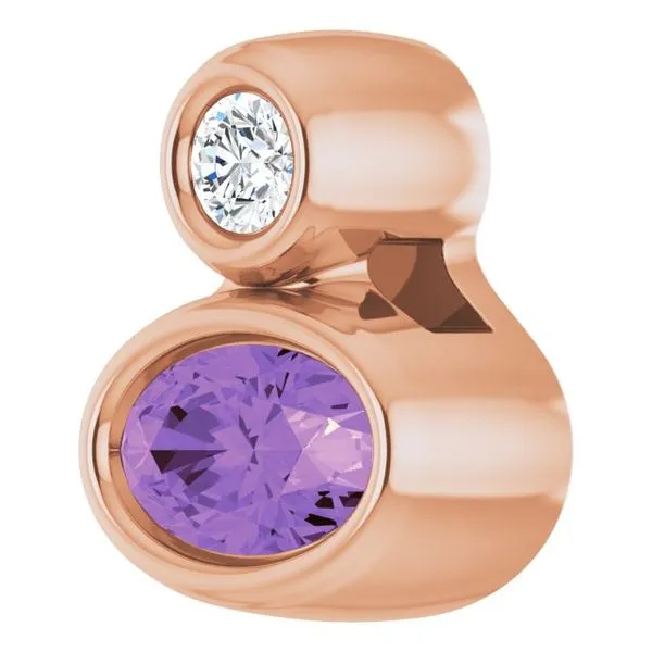 Bezel-Set Necklace or Slide Pendant Image 2 Delfine's Jewelry Charleston, WV