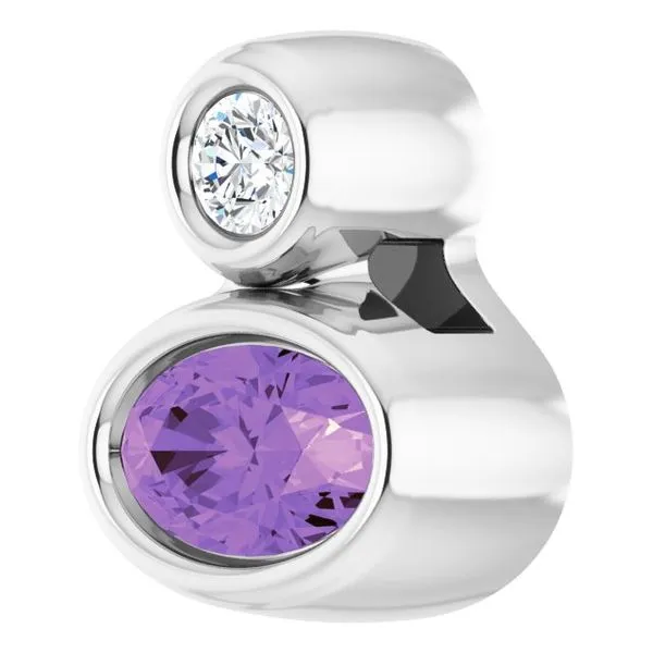 Bezel-Set Necklace or Slide Pendant Image 2 Milan's Jewelry Inc Sarasota, FL