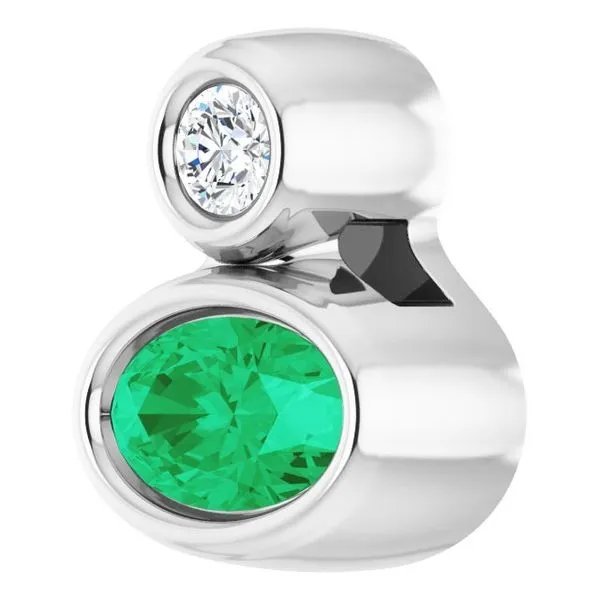 Bezel-Set Necklace or Slide Pendant Image 2 D&M Jewelers Green Bay, WI
