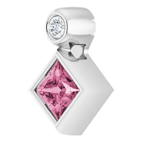 Bezel-Set Necklace or Slide Pendant Image 2 Rick's Jewelers California, MD