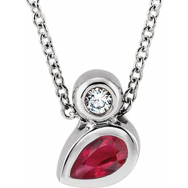 Bezel-Set Necklace or Slide Pendant Rebel Diamonds New Hampton, IA