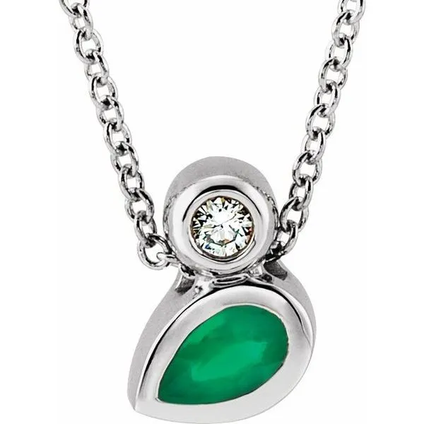 Bezel-Set Necklace or Slide Pendant Long Jewelers Chesapeake, VA