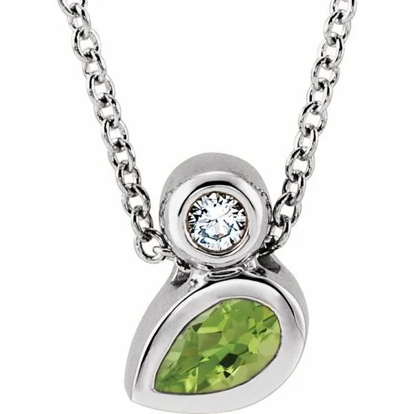 Bezel-Set Necklace or Slide Pendant D&M Jewelers Green Bay, WI