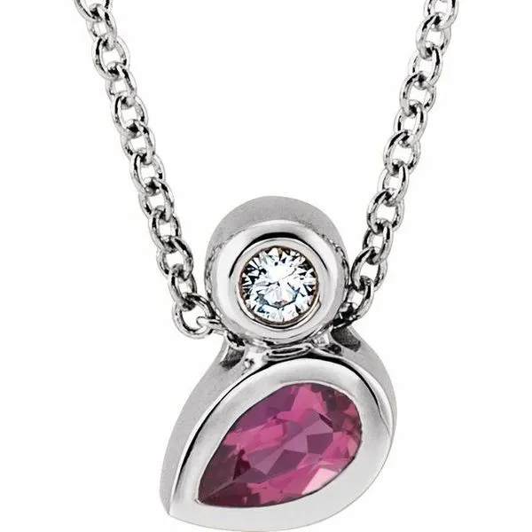 Bezel-Set Necklace or Slide Pendant James & Williams Jewelers Berwyn, IL