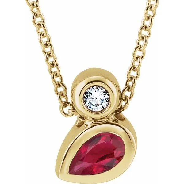 Bezel-Set Necklace or Slide Pendant Delfine's Jewelry Charleston, WV
