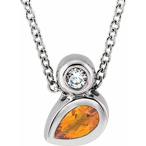 Bezel-Set Necklace or Slide Pendant James & Williams Jewelers Berwyn, IL