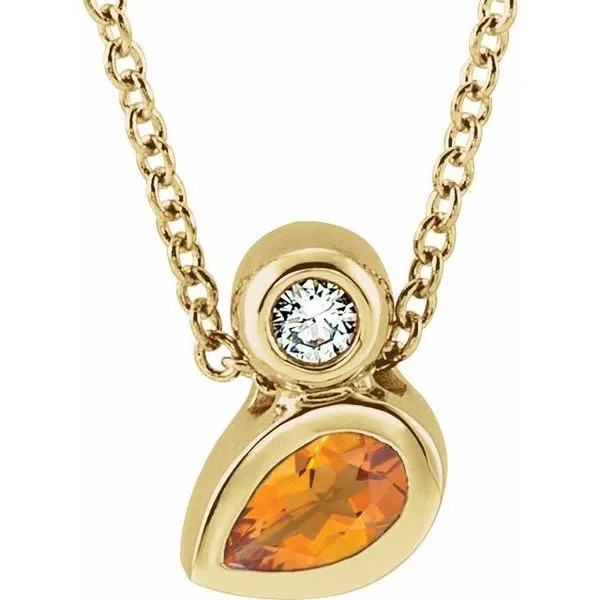 Bezel-Set Necklace or Slide Pendant Hopman Jewelers Elkhart, IN