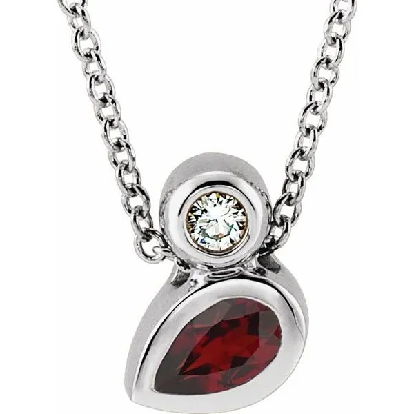 Bezel-Set Necklace or Slide Pendant James & Williams Jewelers Berwyn, IL