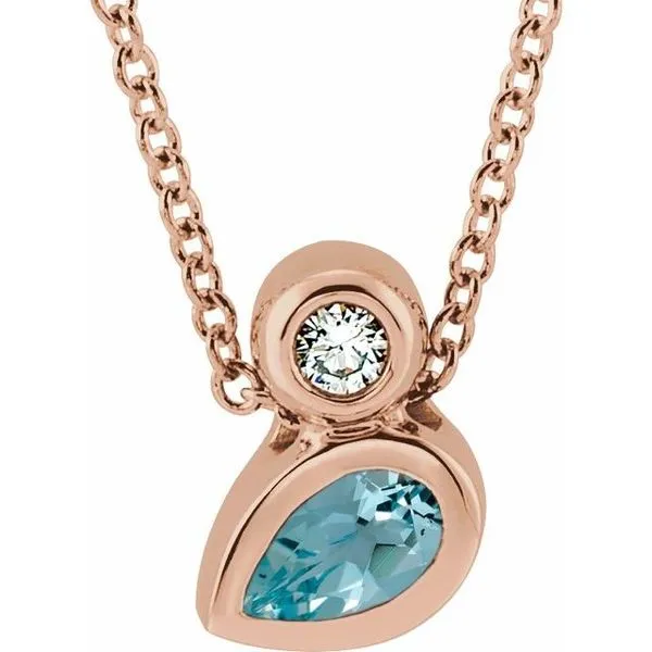 Bezel-Set Necklace or Slide Pendant Long Jewelers Chesapeake, VA