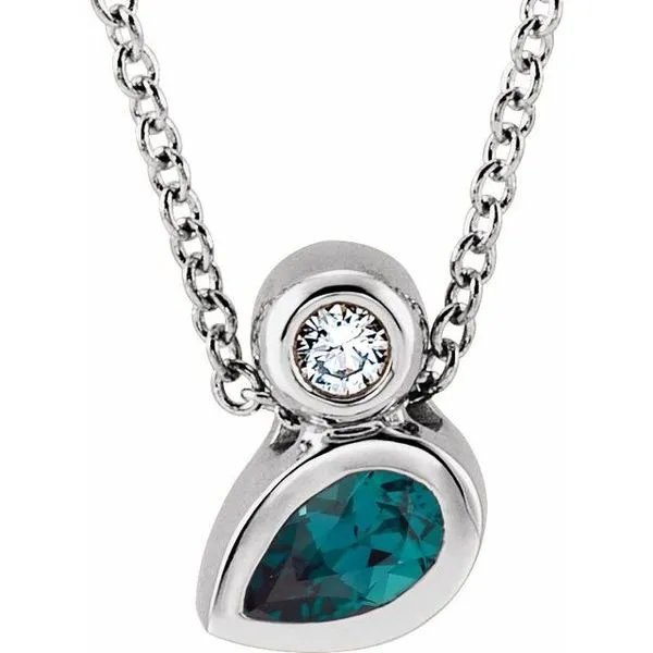 Bezel-Set Necklace or Slide Pendant Hopman Jewelers Elkhart, IN