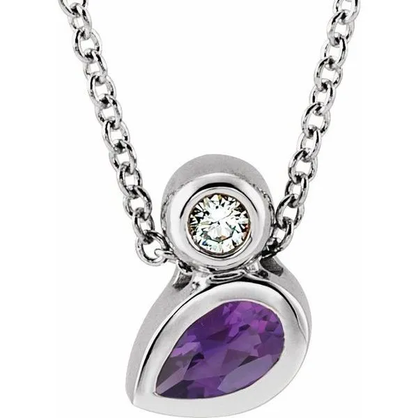 Bezel-Set Necklace or Slide Pendant Rick's Jewelers California, MD