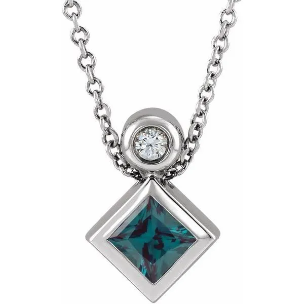 Bezel-Set Necklace or Slide Pendant Delfine's Jewelry Charleston, WV
