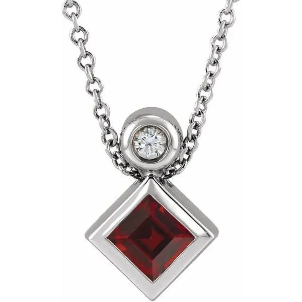 Bezel-Set Necklace or Slide Pendant James & Williams Jewelers Berwyn, IL