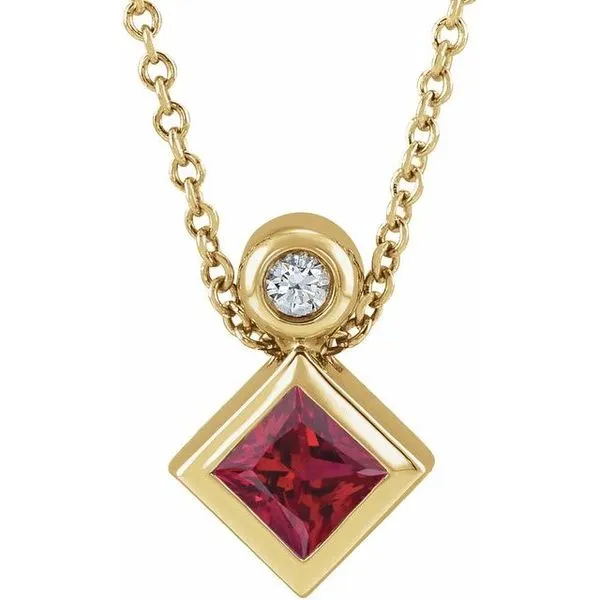 Bezel-Set Necklace or Slide Pendant James & Williams Jewelers Berwyn, IL