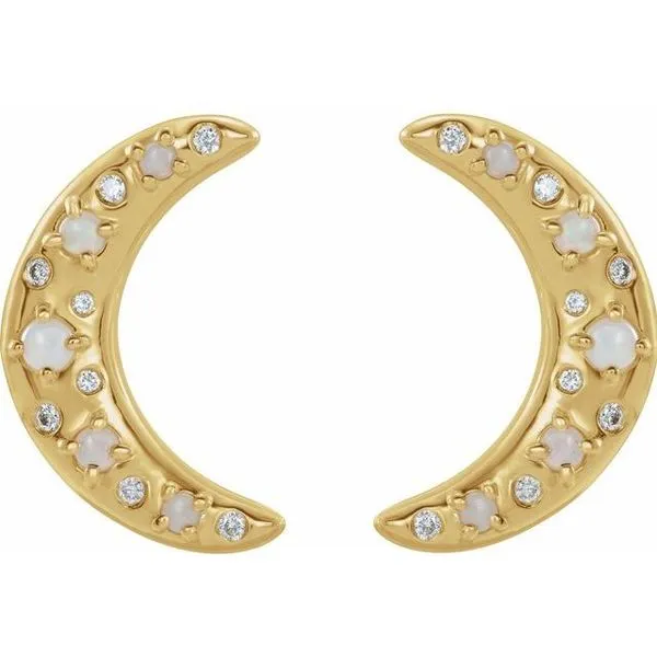 Crescent Moon Earrings Image 2 Long Jewelers Chesapeake, VA