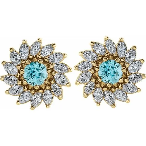 Round 7-Prong Halo-Style Earrings Image 2 Milan's Jewelry Inc Sarasota, FL