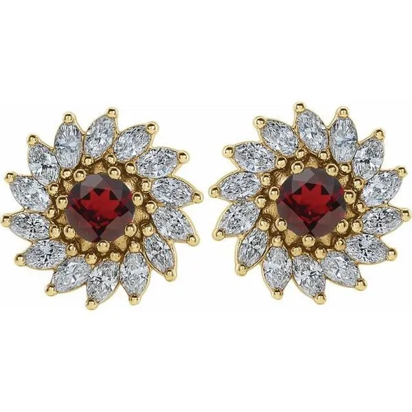 Round 7-Prong Halo-Style Earrings Image 2 Milan's Jewelry Inc Sarasota, FL