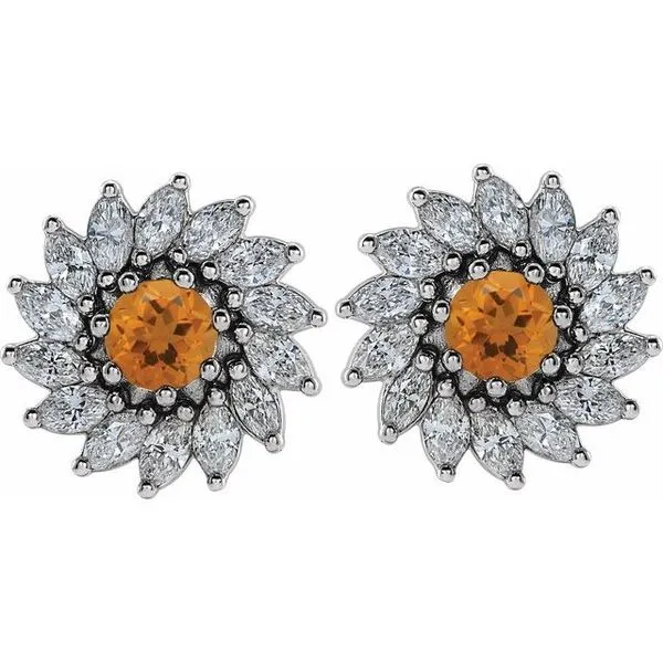 Round 7-Prong Halo-Style Earrings Image 2 Hart's Jewelers Grants Pass, OR