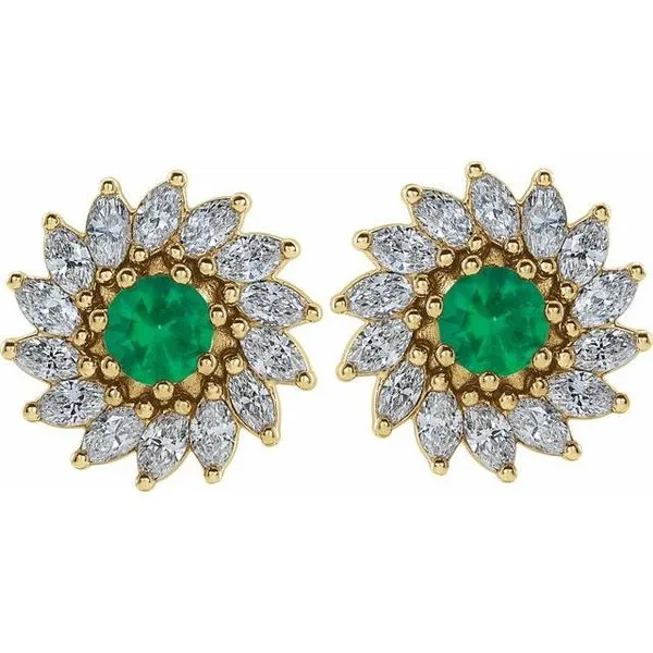 Round 7-Prong Halo-Style Earrings Image 2 Long Jewelers Chesapeake, VA