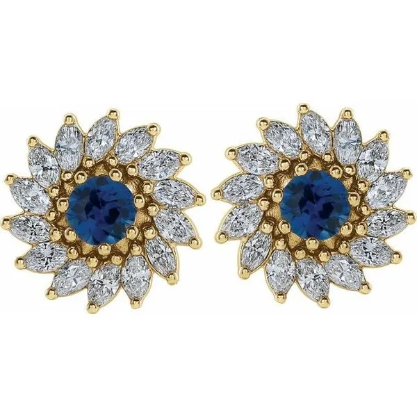 Round 7-Prong Halo-Style Earrings Image 2 Milan's Jewelry Inc Sarasota, FL