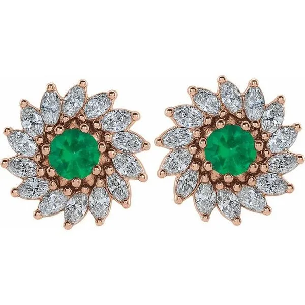 Round 7-Prong Halo-Style Earrings Image 2 Milan's Jewelry Inc Sarasota, FL