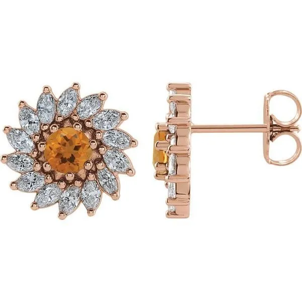 Round 7-Prong Halo-Style Earrings James Wolf Jewelers Mason, OH