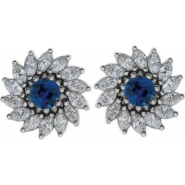 Round 7-Prong Halo-Style Earrings Image 2 Milan's Jewelry Inc Sarasota, FL