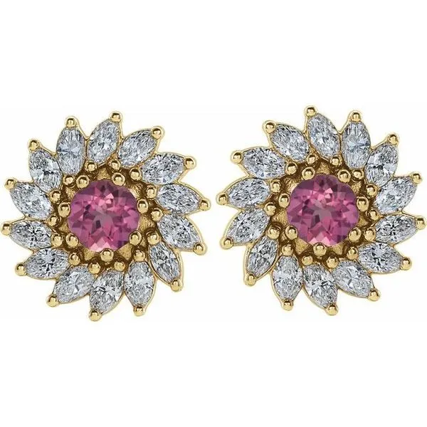 Round 7-Prong Halo-Style Earrings Image 2 Milan's Jewelry Inc Sarasota, FL