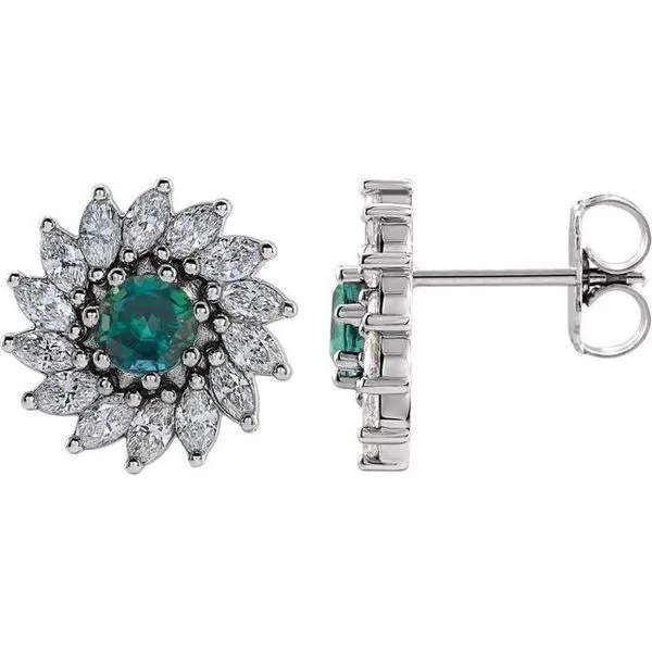 Round 7-Prong Halo-Style Earrings Holly's Jewelry Mountain Home, AR