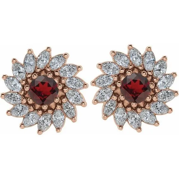 Round 7-Prong Halo-Style Earrings Image 2 Boyd Jewelers Wesley Chapel, FL