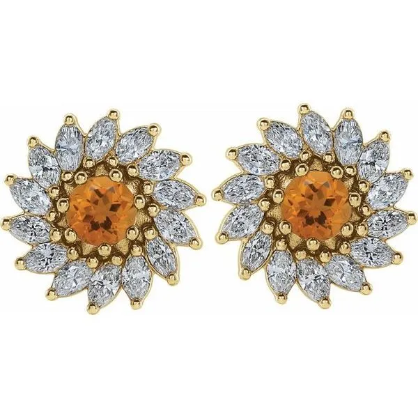 Round 7-Prong Halo-Style Earrings Image 2 Hart's Jewelers Grants Pass, OR