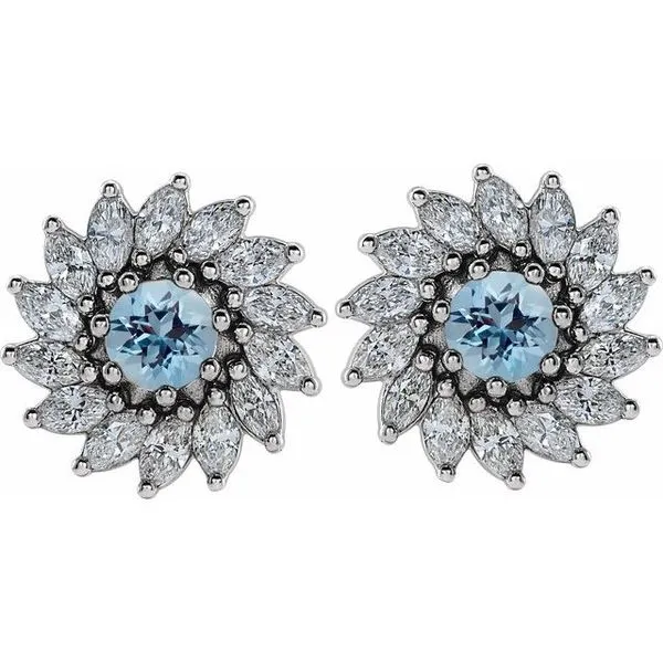 Round 7-Prong Halo-Style Earrings Image 2 Hart's Jewelers Grants Pass, OR