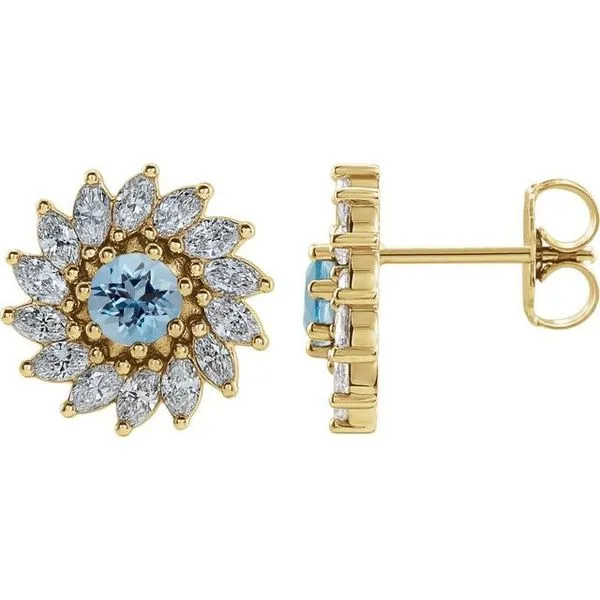 Round 7-Prong Halo-Style Earrings Long Jewelers Chesapeake, VA