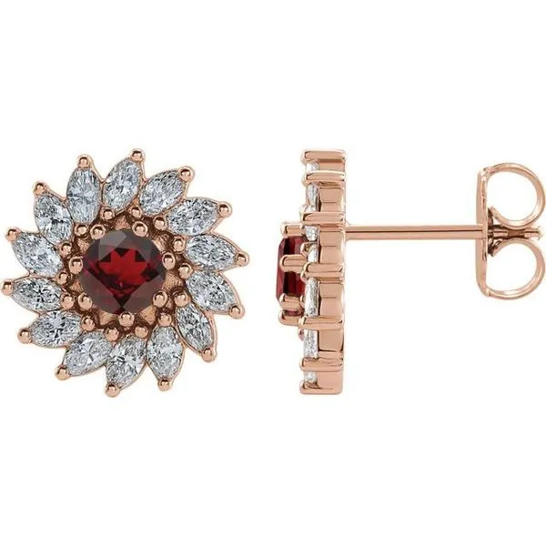 Round 7-Prong Halo-Style Earrings Moseley Diamond Showcase Inc Lexington, SC