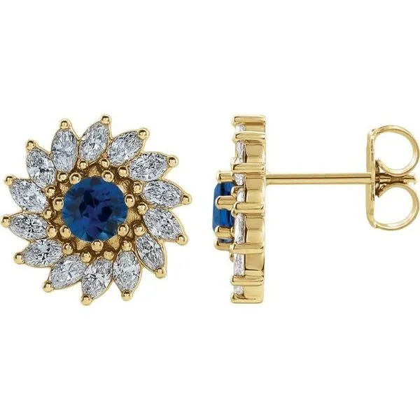 Round 7-Prong Halo-Style Earrings Linwood Custom Jewelers Linwood, NJ