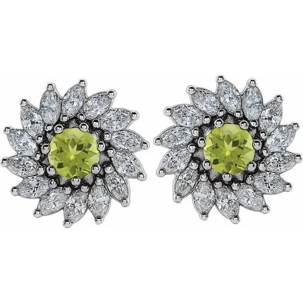 Round 7-Prong Halo-Style Earrings Image 2 Hart's Jewelers Grants Pass, OR