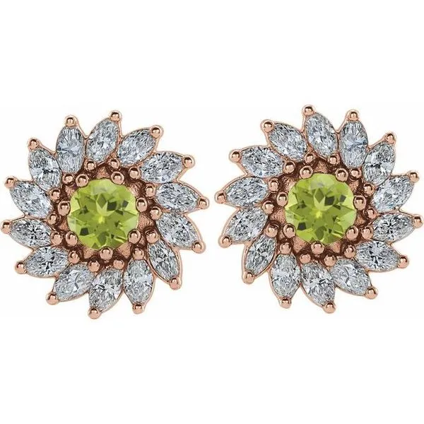 Round 7-Prong Halo-Style Earrings Image 2 Long Jewelers Chesapeake, VA