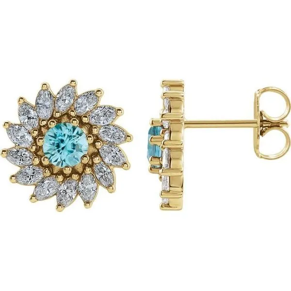 Round 7-Prong Halo-Style Earrings Hart's Jewelers Grants Pass, OR