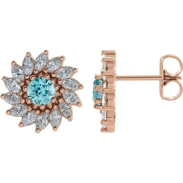 Round 7-Prong Halo-Style Earrings Hart's Jewelers Grants Pass, OR