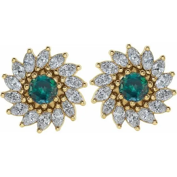 Round 7-Prong Halo-Style Earrings Image 2 Hart's Jewelers Grants Pass, OR