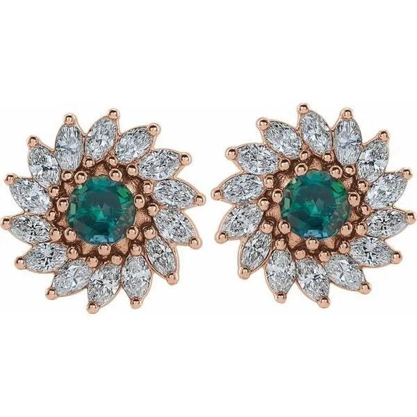 Round 7-Prong Halo-Style Earrings Image 2 Milan's Jewelry Inc Sarasota, FL