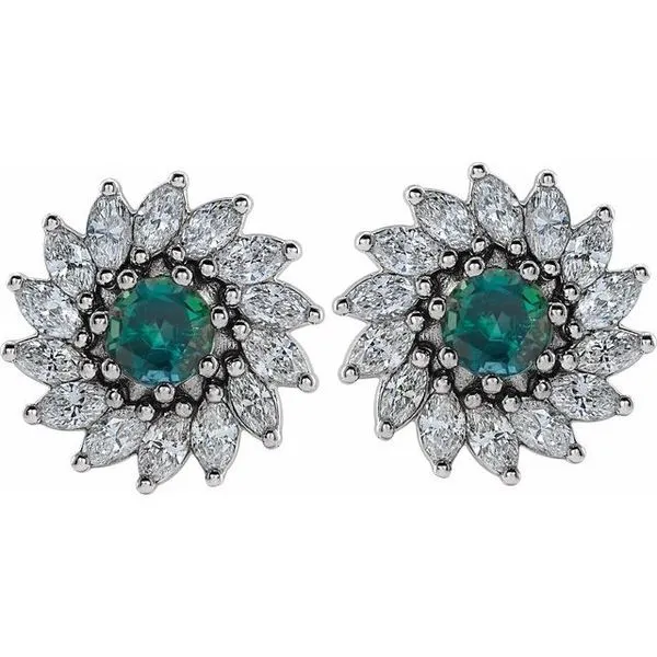 Round 7-Prong Halo-Style Earrings Image 2 Milan's Jewelry Inc Sarasota, FL