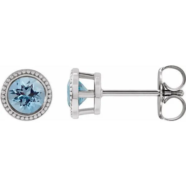 Round Bezel-Set Stud Earrings James Wolf Jewelers Mason, OH
