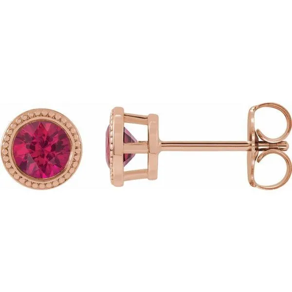 Round Bezel-Set Stud Earrings Cherry Street Jewelers Tulsa, OK