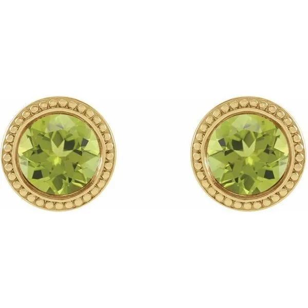 Round Bezel-Set Stud Earrings Image 2 Rasmussen Jewelers Spanish Fork, UT