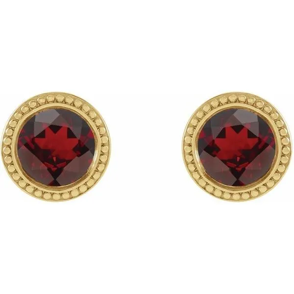 Round Bezel-Set Stud Earrings Image 2 Milan's Jewelry Inc Sarasota, FL