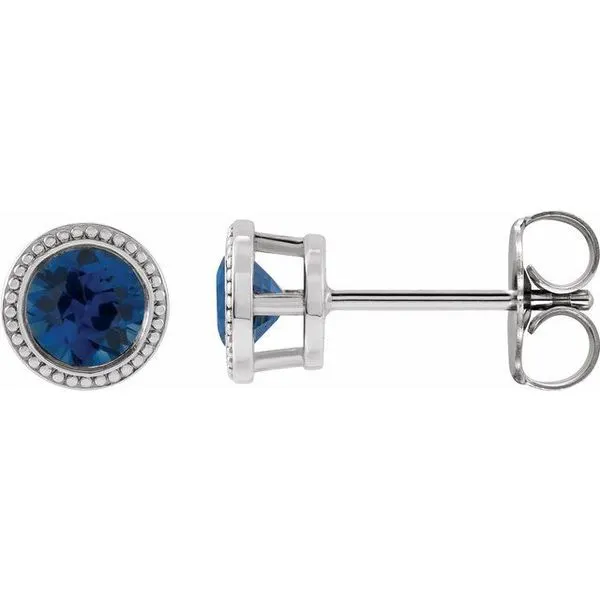 Round Bezel-Set Stud Earrings Scirto's Jewelry Lockport, NY