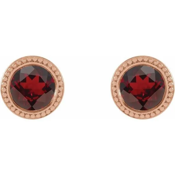 Round Bezel-Set Stud Earrings Image 2 Hopman Jewelers Elkhart, IN