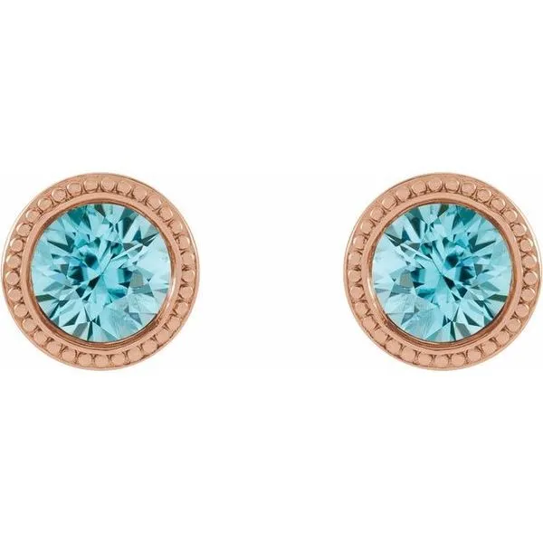 Round Bezel-Set Stud Earrings Image 2 Delfine's Jewelry Charleston, WV